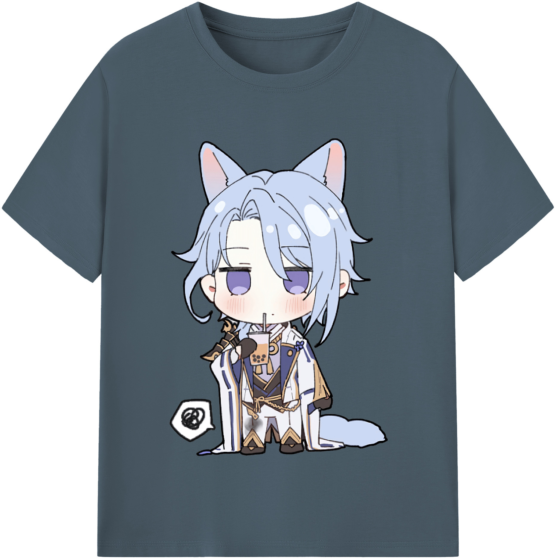 げんし神 神里綾人 かみさとあやと genshin Kamisato Ayato 綿100％半袖Tシャツ（フロントプリント）
